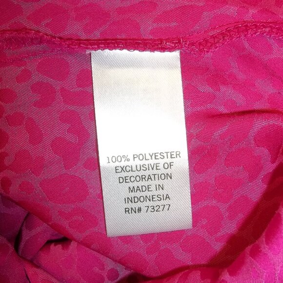 EVRI Womens Peplum Top Blouse Plus Size 1X V-Neck 3/4 Sleeve Animal Print Pink - Picture 6 of 7